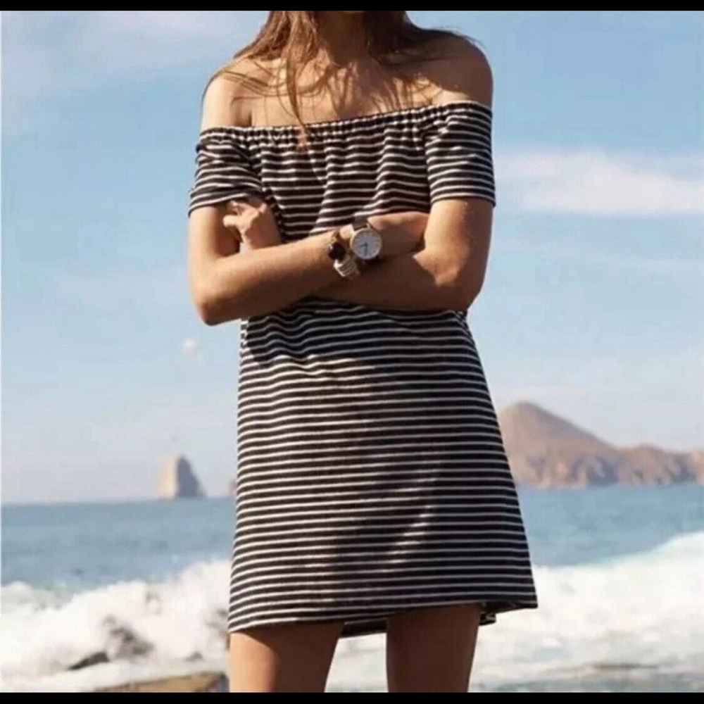 Madewell Melody Blue and White Striped knee length dress